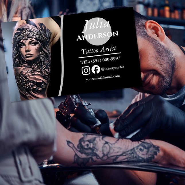 Modern tattoo Artist  Business Business Card Magnet (Creator Uploaded)