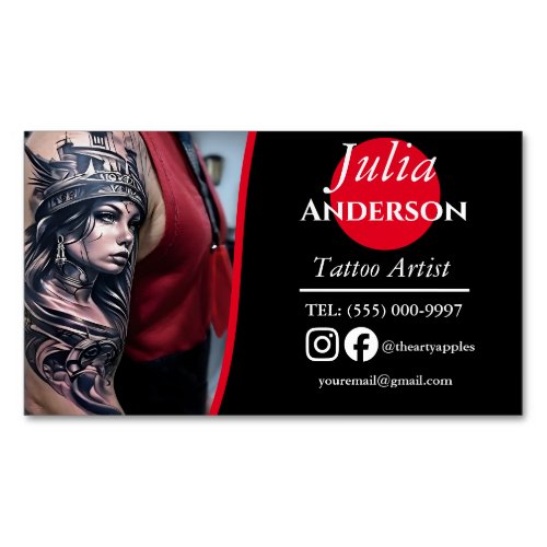 Modern tattoo Artist  Business Business Card Magnet