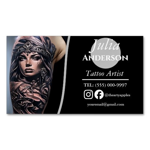 Modern tattoo Artist  Business Business Card Magnet