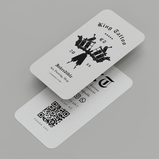Modern Tattoo Artist Tattooist Light Grey Business Card (Modern Tattoo Artist Tattooist Light Grey Business Card
)