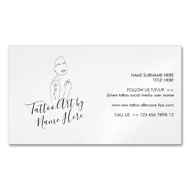 Modern Tattoo script typography Business Card Magnet