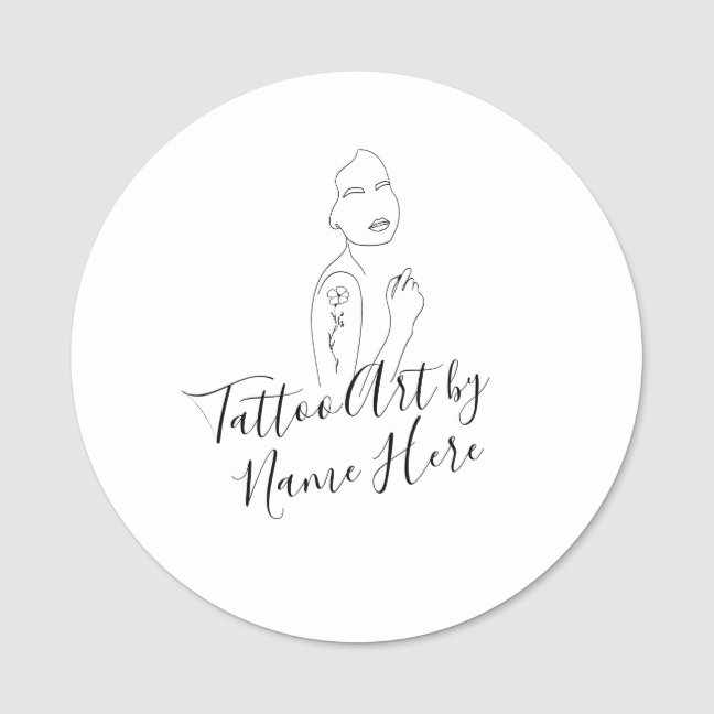 Modern Tattoo script typography monogram Name Tag