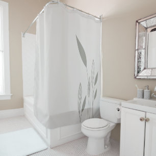 Modern Taupe and Tan Tall Leaves  Shower Curtain