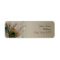 Modern Taupe Aqua Peacock Feather Return Address