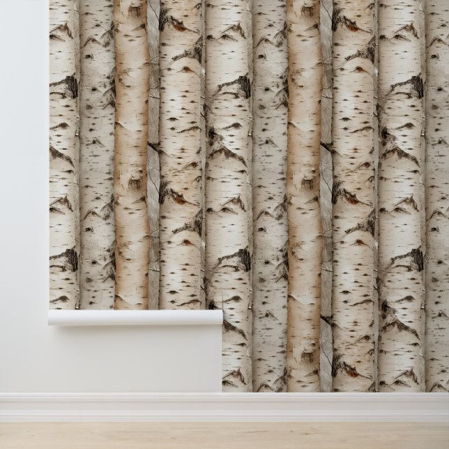Modern taupe birch  wallpaper  (Application)