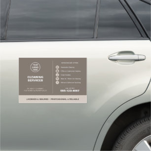 Modern Taupe Cleaning Services Car Magnet