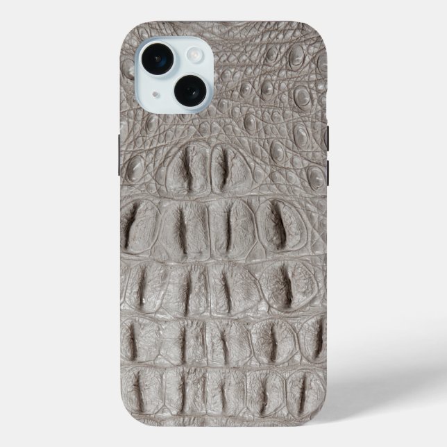  Modern Taupe Croc Leather Texture Case-Mate iPhone Case (Back)