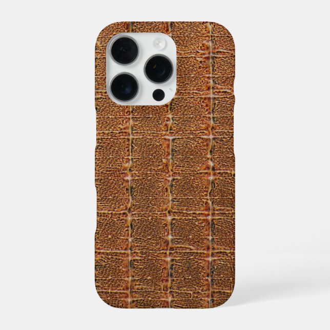  Modern Taupe Croc Leather Texture iPhone Case (Back)