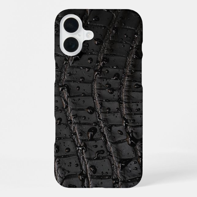  Modern Taupe Croc Leather Texture iPhone Case (Back)
