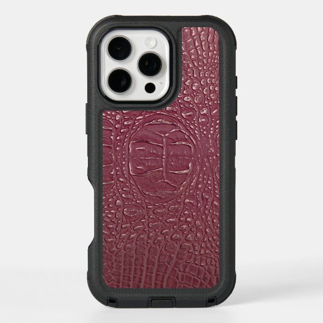 Modern Taupe Croc Leather Texture Otterbox iPhone Case (Back)