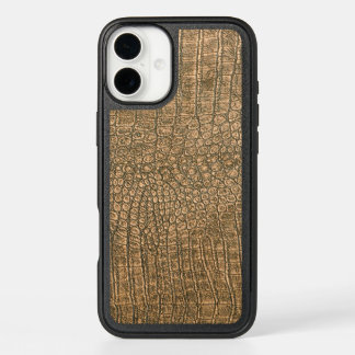 Modern Taupe Croc Leather Texture iPhone 16 Plus Case