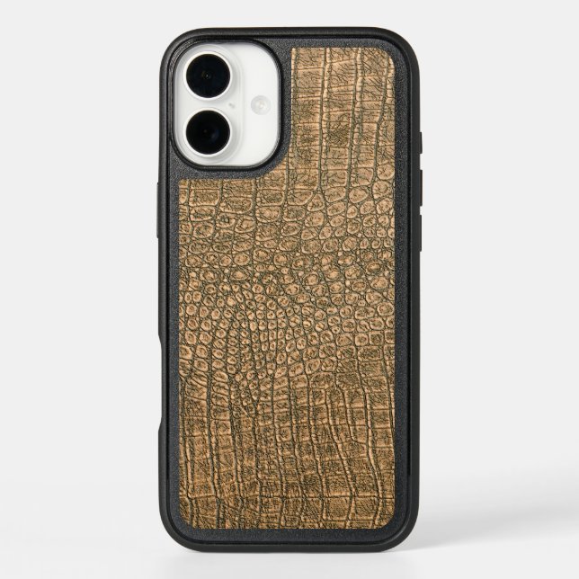  Modern Taupe Croc Leather Texture Otterbox iPhone Case (Back)