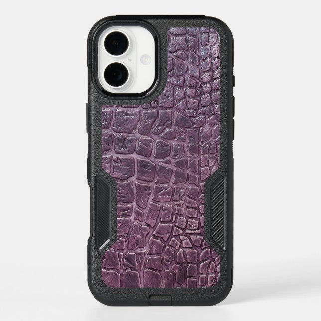  Modern Taupe Croc Leather Texture Otterbox iPhone Case (Back)