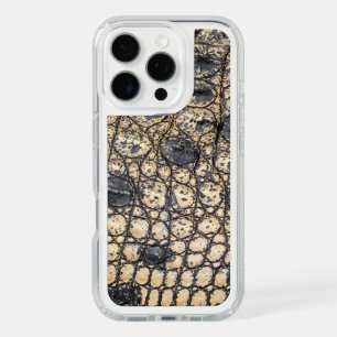 Modern Taupe Croc Leather Texture iPhone 16 Pro Case