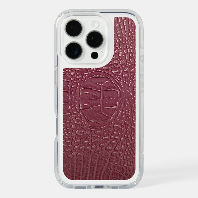  Modern Taupe Croc Leather Texture Speck iPhone Case (Front)