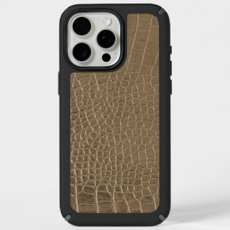 Modern Taupe Croc Leather Texture iPhone 15 Pro Max Case