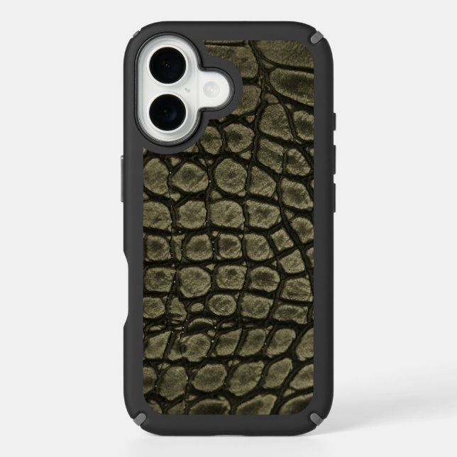  Modern Taupe Croc Leather Texture Speck iPhone Case (Front)