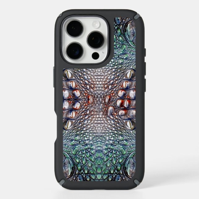  Modern Taupe Croc Leather Texture Speck iPhone Case (Front)