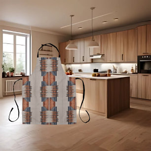 Modern Taupe Denim and Rust Apron
