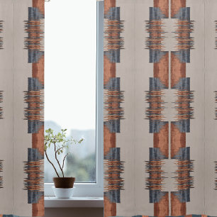 Modern Taupe Denim and Rust Blackout Curtains