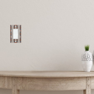 Modern Taupe Denim and Rust Single Rocker Light Switch Cover