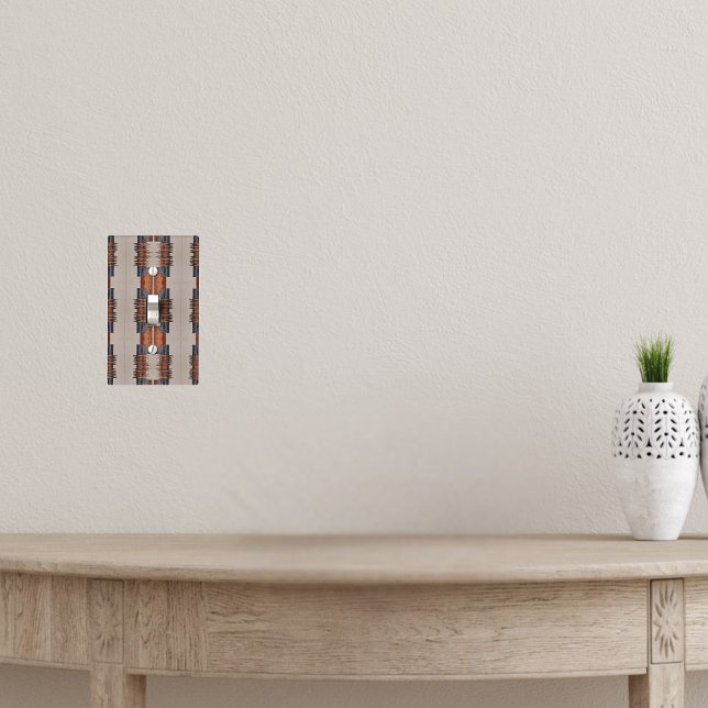 Modern Taupe Denim and Rust Single Toggle Light Switch Cover (Creator Uploaded)