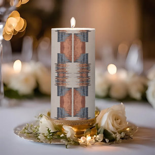 Modern Taupe Denim Rust Medium Pillar Candle