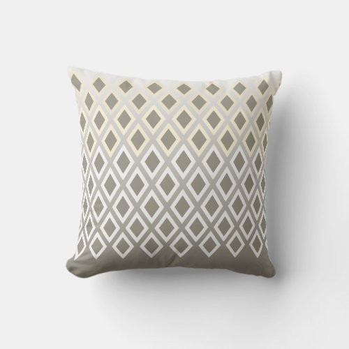 Modern Taupe Diamond Pattern Decorator Accent Throw Pillow