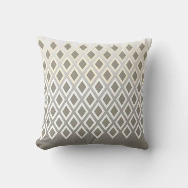Modern Taupe Diamond Pattern Decorator Accent Throw Pillow (Front)