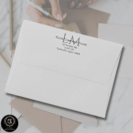 Modern Taupe Gray Address Business Branding Envelope