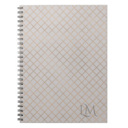 Modern Taupe Gray Gold Monogram Business Branding Notebook