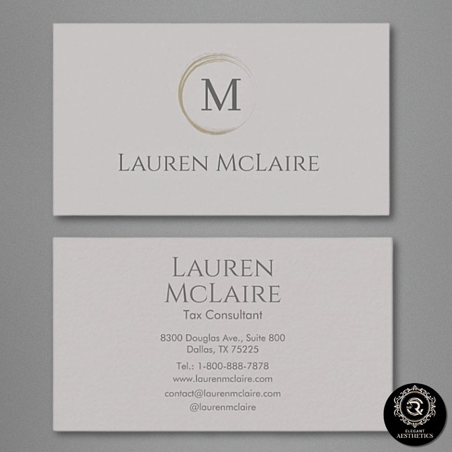 Modern Taupe Gray Logo Business Branding Card (Creator Uploaded)