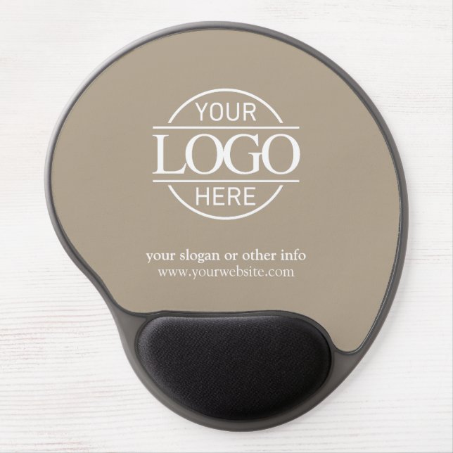 Modern Taupe Promotional Company Business Logo Gel Mouse Pad (Front)