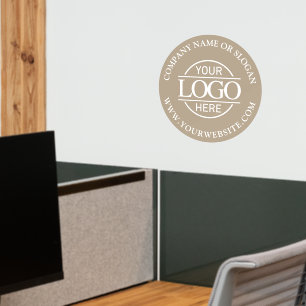 Modern Taupe Promotional Minimalist Business Logo Wall Decal