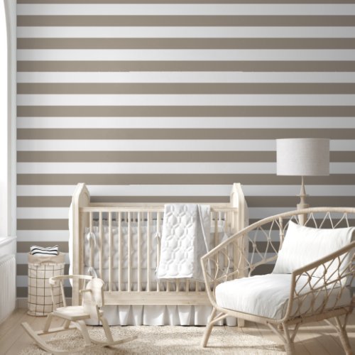 Modern Taupe Stripes  Wallpaper