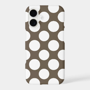 Modern Taupe White Polka Dots Pattern iPhone 17 Case