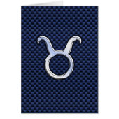 Modern Taurus Zodiac Sign Blue Carbon Fiber Print (Front)