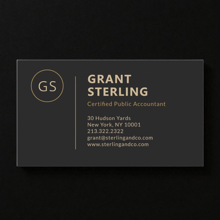 Modern Tax Preparer Cpa Black Gold Business Card