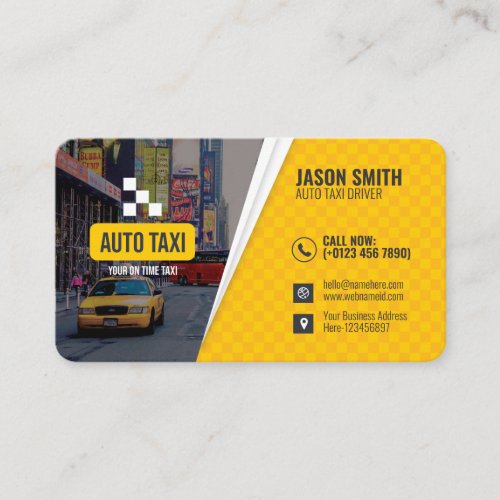 Modern Taxi Driver Business Card