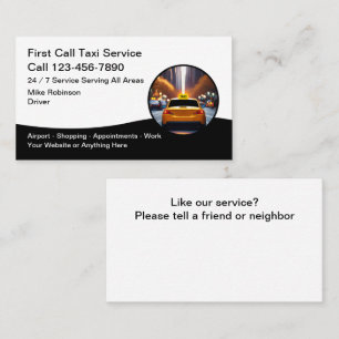 Modern Taxi Driver City Cab Service Business Card