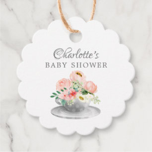 Modern Tea Baby Shower Favor Gift Tag