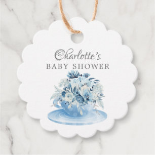 Modern Tea Baby Shower Favor Gift Tag