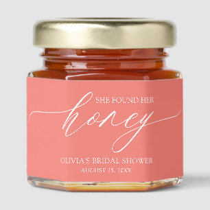 Modern Tea Rose She Found Her Honey Bridal Shower Jar Favors