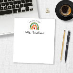 Modern Teacher Colorful Boho Rainbow Custom Name Notepad<br><div class="desc">This is a Modern Teacher Colorful Boho Rainbow Custom Name Note Pad!</div>