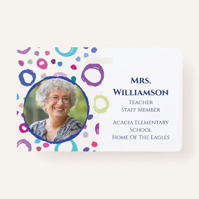 Modern Teacher Educator Staff Photo ID Badge (Front)
