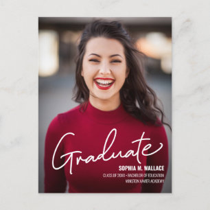 Modern Teacher Graduate Photo Graduation Announcement Postcard