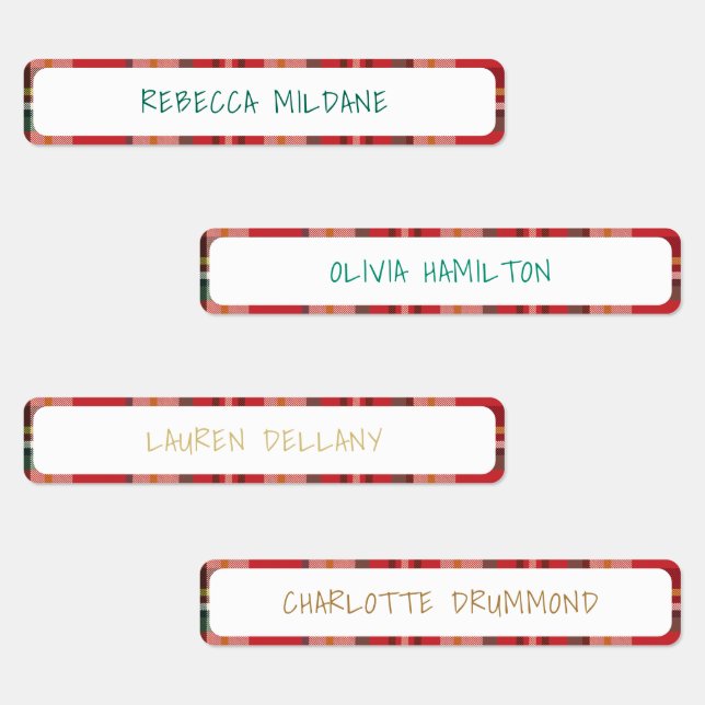 Modern Teacher Name Waterproof Purple Kids' Labels (Group)