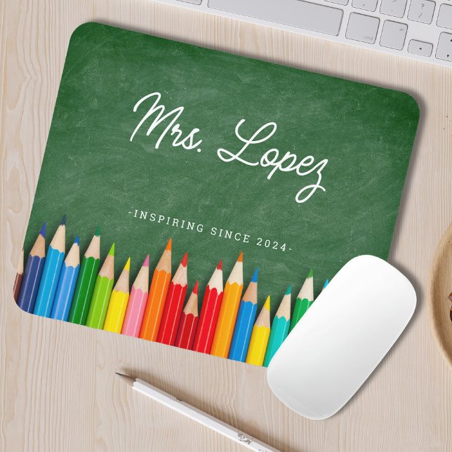 Modern Teacher Script Classroom Mouse Pad (Creator Uploaded)