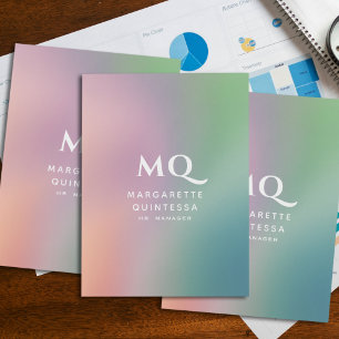 Modern Teachers Day Gift Colorful Pastel Monogram Pocket Folder