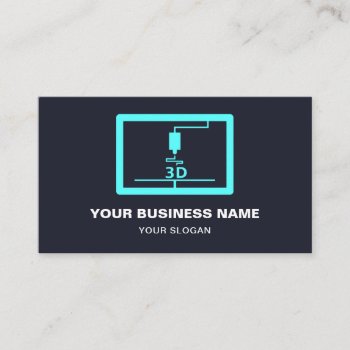 Modern Teal 3d Printer Business Card by ShabzDesigns at Zazzle